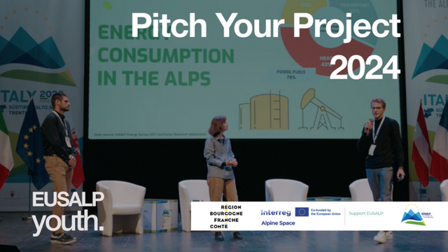 Il banner del concorso "Pitch Your Project 2024" sul sito web di EUSALP