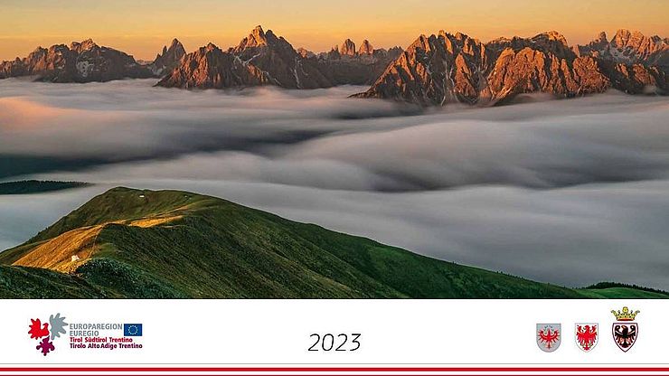 La copertina del calendario 2023 dell'Euregio