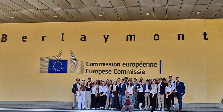 The 2024 group in front of the Berlaymont building of the European Commission.