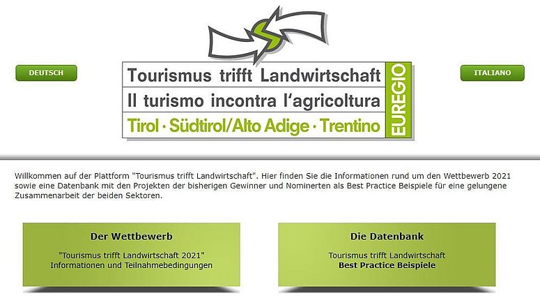 Website Tourismus trifft Landwirtschaft