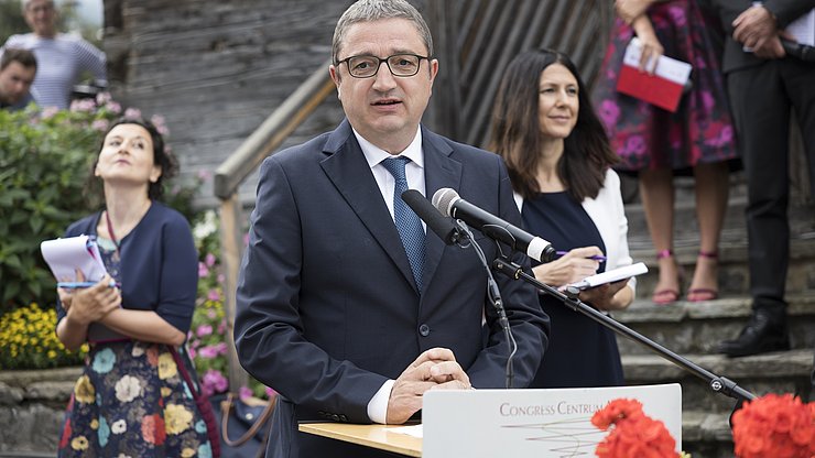 EFA LH Maurizio Fugatti beim Tiroltag am European Forum Alpbach am 18. August 2024