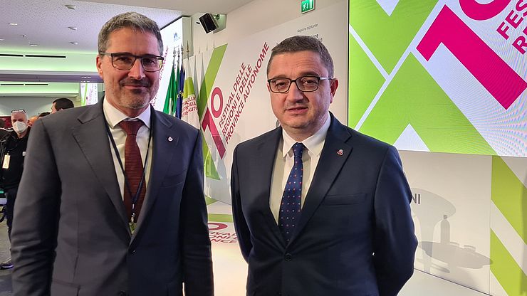 Il presidente della Provincia Arno Kompatscher con l'omologo trentino Maurizio Fugatti 